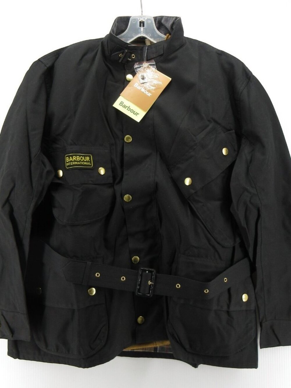 Barbour Jacket 52 International Waxed Belted Moto Pile Lining XXL NEW